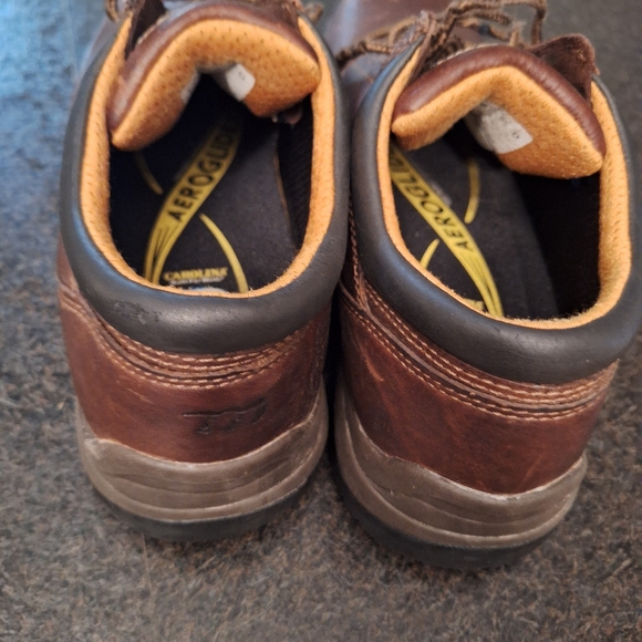 Men's Brown Carolina Leather Work Steel Toe Shoes, Size 9.5D - Picture 3 of 6